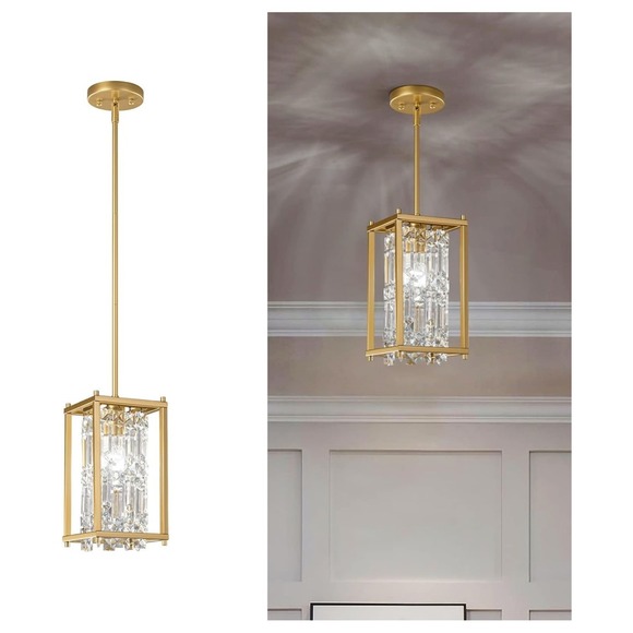 The Unbranded Brand Other - Modern Gold Crystal Chandelier Pendant Light‎ Adjustable Height for Kitchen Bar